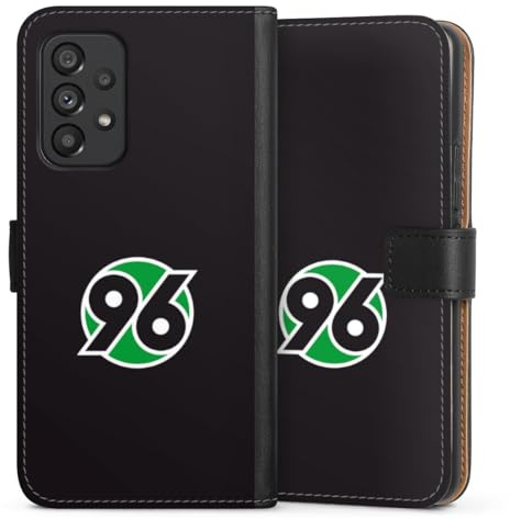 DeinDesign Klapphülle kompatibel mit Samsung Galaxy A53 5G Handyhülle aus Kunst Leder schwarz Flip Case Wappen Hannover 96 H96