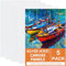 Koncci Lot de 5 grandes toiles pour peinture 42 x 59,4 cm (A2)