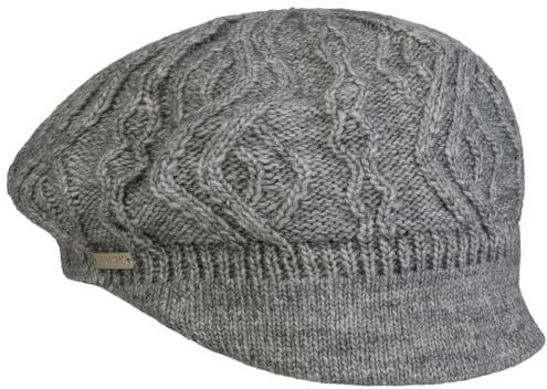 Seeberger Annelie Strick-Ballonmütze Damenmütze Ballonmütze Schirmmütze Schildmütze Damen - mit Schirm, Futter Winter Herbst-Winter - One Size hellgrau