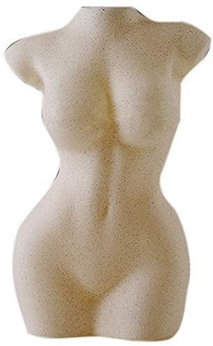 SameeHome Kleine Vase Sexy KöRper Getrocknete Simulation Blumen Harz Vase Kunst Hause Skulptur-Gelb