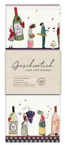 Grätz Verlag GmbH Geschirrtuch 100% Baumwolle, Geschenkidee, Küchen Accessoire, Motiv, Geschenk, Küche, Kochen, Grillen (Wein)