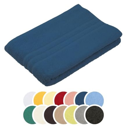 liebling Saunatuch, 100% Baumwolle, Serie Borkum, 70 x 200 cm, 60 Grad waschbar, trocknergeeignet, Farbe: Kobaltblau