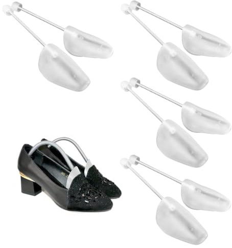 Kisbeibi 4 Pairs Plastic Shoe Tree Stretcher Shaper, Practical Adjustable Spring Shoe Stretcher, Shoes Shape Keeper Shoe Form Stretchers Boot Holders for Men Women(size:for Women)