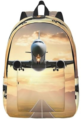 KCGSDEGV Reise-Laptop-Rucksack mit Flugzeug-Motiv, leicht, Schulrucksack, Business-Rucksack, Taschen für Damen und Herren