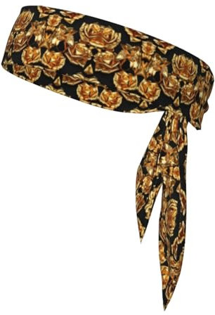 Oro Rosa Modello Cinghia Sportiva Doppio Foulard Foulard Uomo Papillon Sport Foulard Corsa Yoga Esercizio Fascia, Nero , Taglia unica