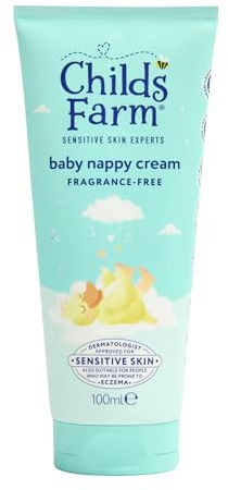 Childs Farm Baby Nappy Cream, Fragrance Free | Soothing, Moisturising & Hydrating | Suitable for Newborns with Dry, Sensitive & Eczema-prone Skin, 100ml