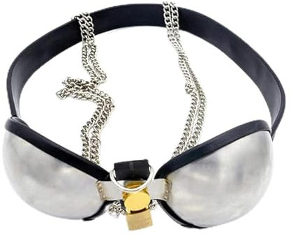 Damen Abschließbar BH Bondage Unterwäsche Edelstahl Silikon Brust Geschützt Gerät mit Kette und Schloss Keuschheitsgürtel Fetisch BDSM Cosplay Spiele für Frauen Extrem