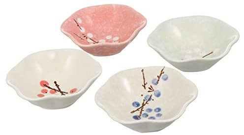 Garneck 4 Piezas plato de condimento japonés tazones de salsa platos para mojar salsa vajilla porcelana vajillas porcelana platos de salsa pintados a mano platos duraderos para condimentos
