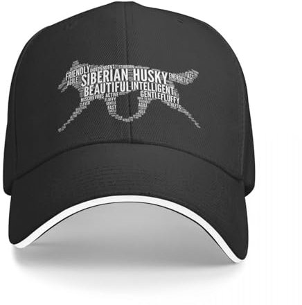 AIETPOIJ Basecap Siberian Husky Word Art Baseball Cap Custom Cap Luxus Cap Icon Herren Cap Damen Geschenk