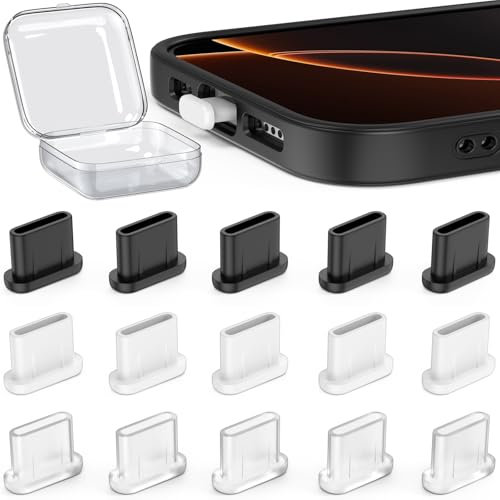 iMangoo USB C Dust Plug Cover for iPhone 17 Air 16 16e 15 Pro Max, Silicone Cover Waterproof Protection USBC Type C Charging Port Cap Cell Phone Charger Protector for Samsung Galaxy S25 S24 Pixel 10