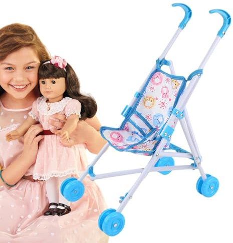 Puppenbuggy, Baby-Born Puppenwagen buggys, Kinderwagen Puppenwagen Baby-Born, Kinder-Baby-Puppen-Kinderwagen, Rollenspiel-Spielzeug, Leichter Puppen-Kinderwagen Zum Spielen, Geschenk Für Kinder