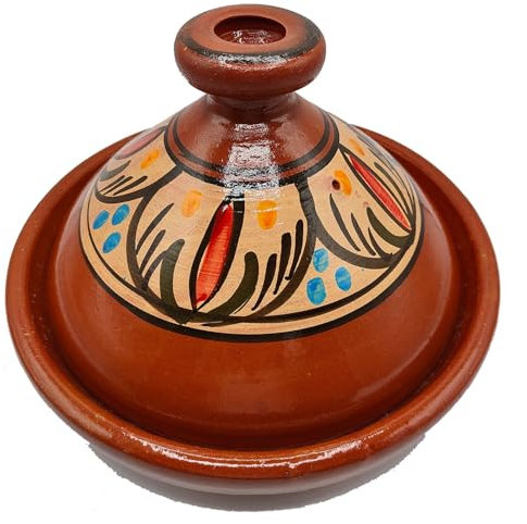 Tajine XL 35 cm in Terracotta Dipinta a Mano – Pentola Tradizionale Marocchina/Tunisina + Ebook Gratuito 0511241206