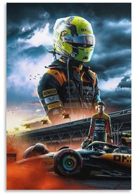 Lando-Norris Formel-1-Fahrer-Poster, coole Kunstwerke, Gemälde, Wandkunst, Leinwanddrucke, hängende Bilder, Poster, 20 x 30 cm