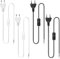 4 Stücke Kabel mit Schalter: Lampenkabel mit 3 m Kabel und Stecker, Anschlusskabel mit Stecker, Kabelstecker, Eurostecker, Stromkabel 2 x 0,75 mm² für Leuchten, Lampen, Leuchtmittel