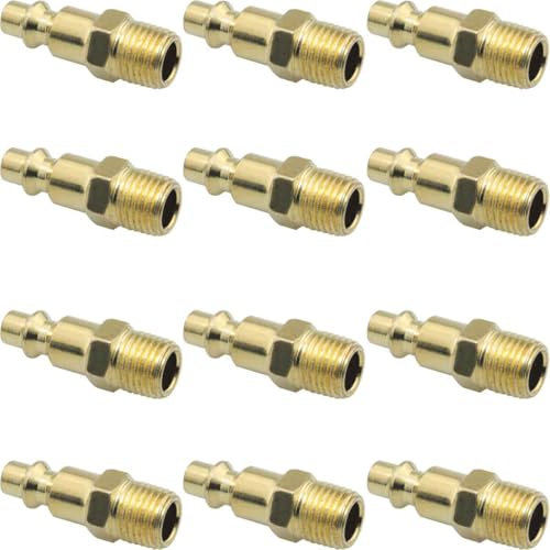 WHYHKJ 12PCS Air Compressor Male Linker Thread NPT1/4 Diameter 13mm Air Tool Female Ferrule Air Coupler For Industrial Air Hose Quick Adapter Air Tool Nail Gun Spray Gun Pressure Washer