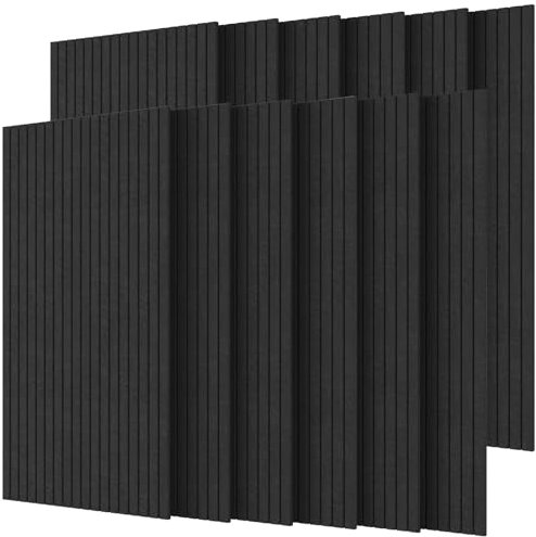 TONOR 12 PCS Paneles Acusticos Grande, 120x60x0,9cm Paneles Insonorizacion Pared, Aislante Acustico Autoadhesivo, Panel Decorativo Pared para Página Principal Sala de Uía Oficina, Negro