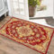DJHWWD Rugs for Bedroom Teppich Für Esszimmer XXL Teppich Vintage-Blumenteppich 100x200CM rot Rugs büro bodenmatte Rugs for Bedroom