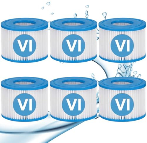 BCHKO 6 pezzi filtro di ricambio per idromassaggio MSPA, filtro di ricambio, cartuccia filtrante, filtro dell'acqua, filtro per sottomarini caldi e spa, per piscine gonfiabili