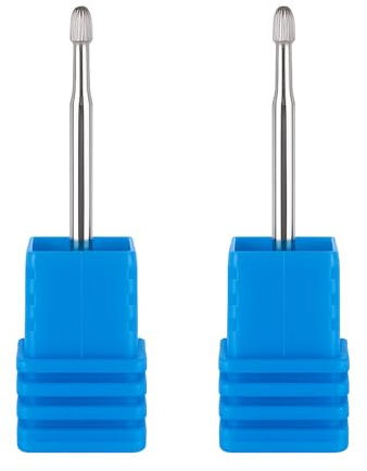 2 PCS Embout Ponceuse Ongles Cuticule en Carbure, Forets à Ongles pour Éliminer les Cuticules et Peaux Mortes, Forme de Champignon, Grain Moyen, Idéal pour Manucure et Pédicure