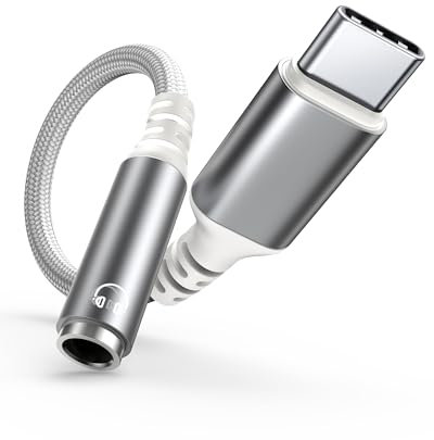 Highwings Adapter USB C auf Klinke, USB C auf 3.5mm Kopfhörer Adapter, Aux Adapter AudioKabel für iPhone16/15 Pro Max, Galaxy S25/S24/S23/S22, Hua-wei P40/P30/P20 Pro, Pixel (Silber)