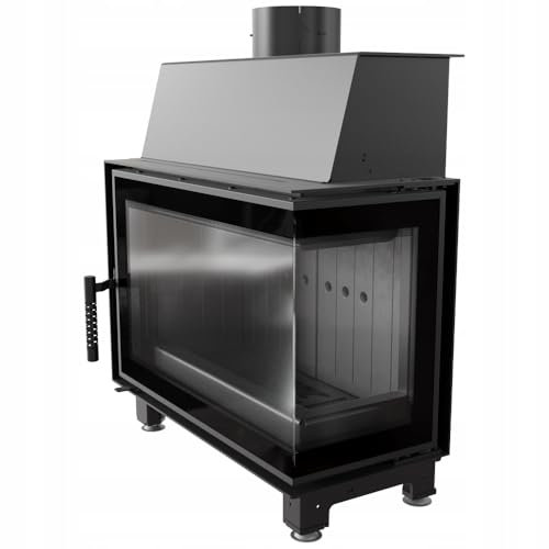 KRATKI Kamineinsatz Simple Rechts 6 kW Ø150 mm - Eckkamin aus Stahl mit Clean Glass, BImSchV Stufe 2 & Ecodesign - Effizienzklasse A, kompakt & modern