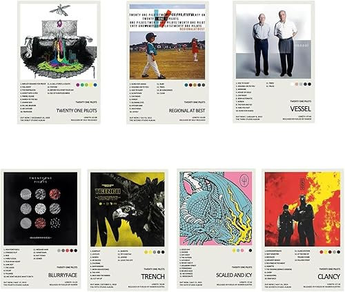 FDSFE Twenty One Piloten-Albumcover, limitierte Auflage, Leinwandposter, Schlafzimmer, Dekoration, Landschaft, Büro, Zimmer, Dekoration, Geschenk, ungerahmt, 20 x 30 cm