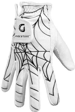 AIGEVTURE Golf Gloves Kids Junior Toddlers Right Hand Children's Premium Youth Golf Gloves Boys Girls Black and White Medium,Age5-7