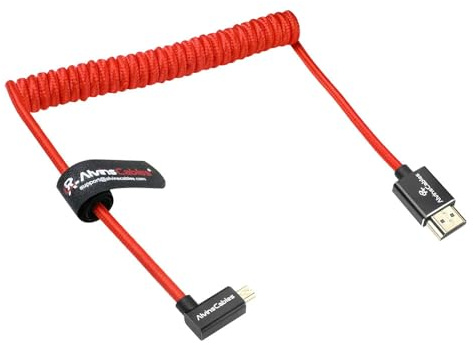 Alvin's Cables 8K 2.1 Cavo Micro-HDMI a HDMI Cavo Ultra-sottile 48Gbps ad alta velocità per Atomos-Ninja-V Registrazione 4K-60P per Canon-R5C|R5|R6 per Sony a7R a7 IV Fotocamere 70cm/27,19''