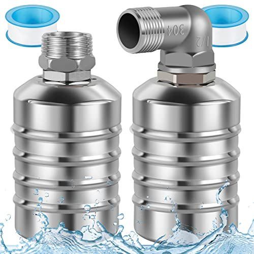 2 Stück Automatisches Schwimmerventil 1/2 Zoll Wasserstandsregelung Edelstahl Sicher Langlebig Wasserstandsregelventil für Wassertürme Wassertanks Schwimmbäder (B)