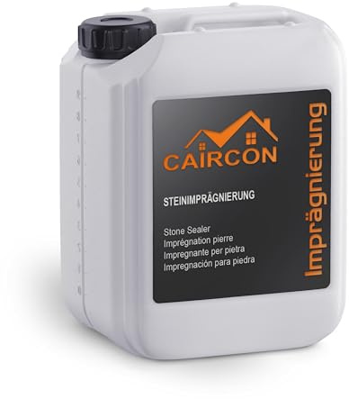 Steinimprägnierung für Außen & Innen – Imprägnierung für Pflastersteine, Granit, Beton & Naturstein – Wasser- & Schmutzabweisend – 5 L bis 50 m²