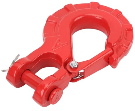 Tbest Gancho de Cadena de Remolque de 3/8 Pulgadas de Acero Pesado 15t Fuerza de Ruptura Seguridad de Conexión Segura para Transporte de Camiones Tow Winch Galvanized Powder (Rojo)