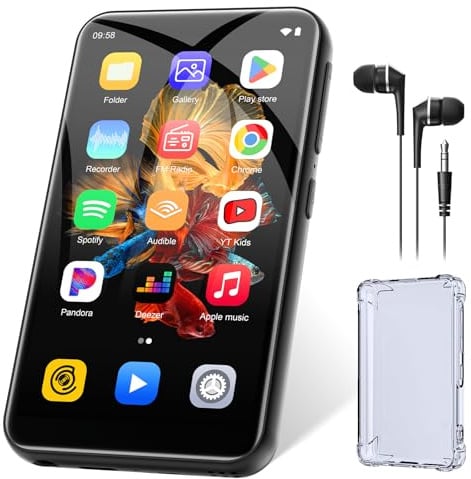Lettore MP3 da 160 GB con Bluetooth e WiFi, lettore MP4 ZAQE Android 13 con Spotify, Pandora, Audible, YouTube, lettore musicale Hi-Fi con schermo touchscreen da 4,02 Zoll con Play Store