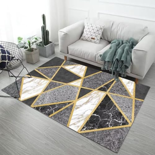 RUGMRZ Kinderzimmer Deko Mädchen Teppich Wohnzimmer rutschfeste Wasserwaschige Einfache Dekoration Bereich Schwarz Kinder Zimmer Bettumrandung Teppich180X180Cm