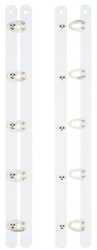 CALFOVERA 2 Sets Steel Corset Busk Boned Boning Support with Buttons White Metal Front Closure Spring Boning Busk Replacement Eye Closures Clip Hooks for Corset Bustier Waist Trainer Wedding Sewing