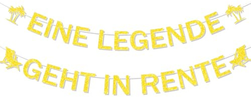 Rente Deko Für Männer und Frauen - Ruhestand Girlande Eine Legende Geht in Rente Banner Deko, Vater Mutter und Großeltern Renteneintritt Party