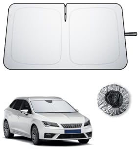 BIBIBO Compatible con Seat Leon Cupra 5F 2013-2019, protección Solar, protección UV, Parabrisas Delantero, sombrilla de Coche, Tela sin Arrugas, Parasol Interior, Parabrisas Leon Cupra Accesorios
