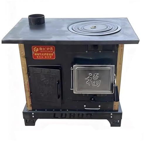 Poêle à bois d'intérieur avec four pour chauffage domestique et cuisine, chauffage rapide, gazéification, combustion en fonte, sans fumée