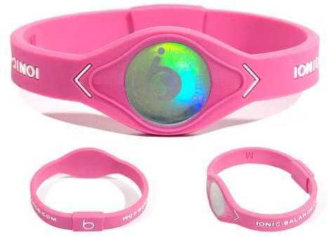 Ionic-Balance Band MK2-Technologie (Medium – 19 cm, Rosa/Weiß)