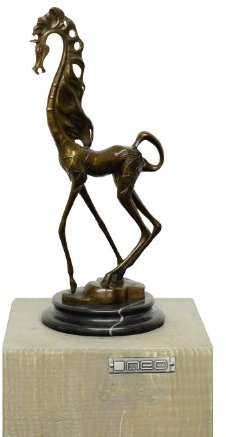 Kunst & Ambiente - Abstrakte Bronzefigur - Pferd/Hengst - Hommage an Salvador Dali - signiert - Moderne Skulptur Kaufen