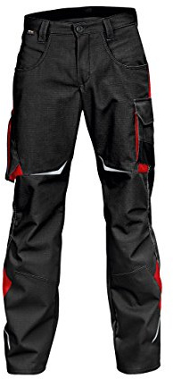 KÜBLER Workwear | Pulsschlag Arbeitshose | schwarz/mittelrot | Größe 110