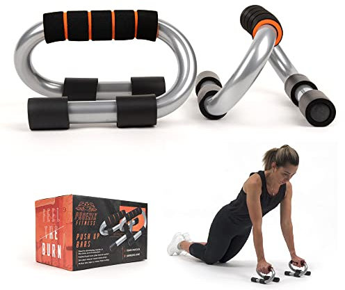 Phoenix Fitness RY934 Liegestütze Liegestützgriffe 2er-Set Liegestütz Griff mit rutschfeste, Push Up Bars für Muskeltraining und Krafttraining, Silber