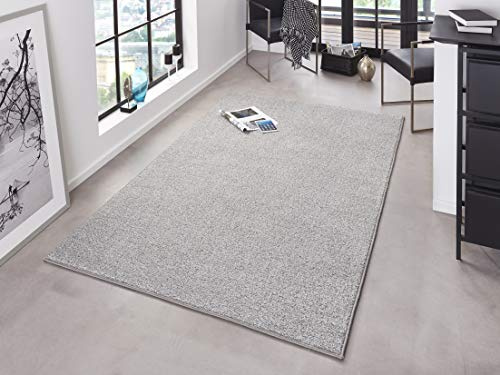 Hanse Home Pure Teppich – Wohnzimmerteppich dichter Kurzflor Robust Schlafzimmerteppich einfarbig Modern für Esszimmer, Wohnzimmer, Kinderzimmer, Flur, Schlafzimmer, Küche – Grau, 160x240cm