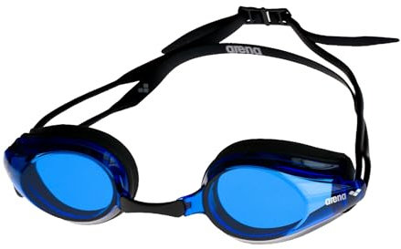 arena Tracks Lunettes de Natation Unisex Adulte Race, Lunettes de Natation avec Lentilles Anti-buée, Protection UV, 4 Ponts Nez Interchangeables, Joints en Silicone
