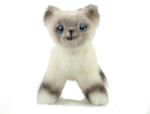 Kösen, Birmakätzchen, 14 cm, stehend, weiß/grau, Plüschbirmakatze