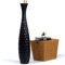 Leewadee Grand Vase A Poser Au Sol pour Branches Décoratives De Pampa, Vase en Bois De Manguier, 110 cm, Noir