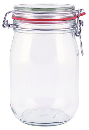 Pajoma Lot de 3 bocaux en verre à étrier avec joint en caoutchouc 1000 ml