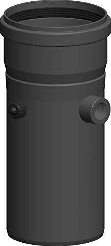 Kunststoff Schornstein Anschlussstück L=250 mm mit 1/2“ Muffe für Sicherheitstemperaturbegrenzer, Ø125mm Durchmesser