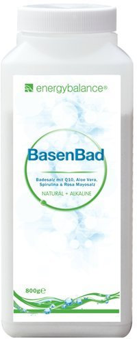 BasenBad - Basisches Badesalz mit Q10, Aloe Vera, Spirulina & Rosa Mayosalz - pH-Wert - Säure-Basen-Haushalt - Vegan - GVO-frei - Ohne Zusatzstoffe - 800g