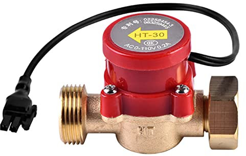 Hilitand HT-30 AC 0-110V 0.2A G3/4-3/4 interruptor de sensor de flujo de agua para bomba de refuerzo (HT-30 G3/4-G3/4) rojo