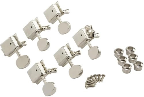 Fender Tuning Machine for Vintage-Style Stratocaster and Telecaster Guitars, 6 Pack, Chrome